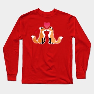 Valentines Day Foxes Long Sleeve T-Shirt